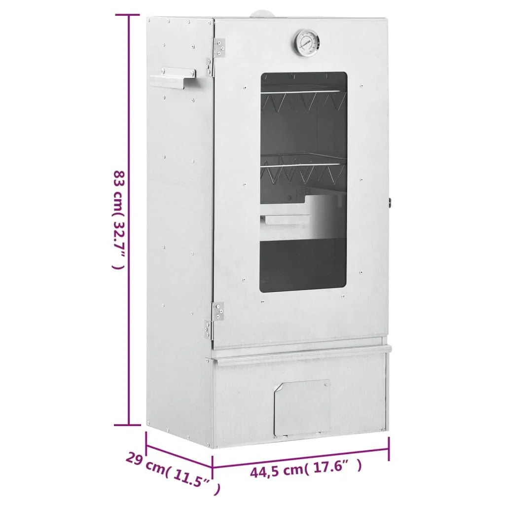 Horno Ahumador De Barbacoa Con Mesa Acero Galvanizado Vidaxl