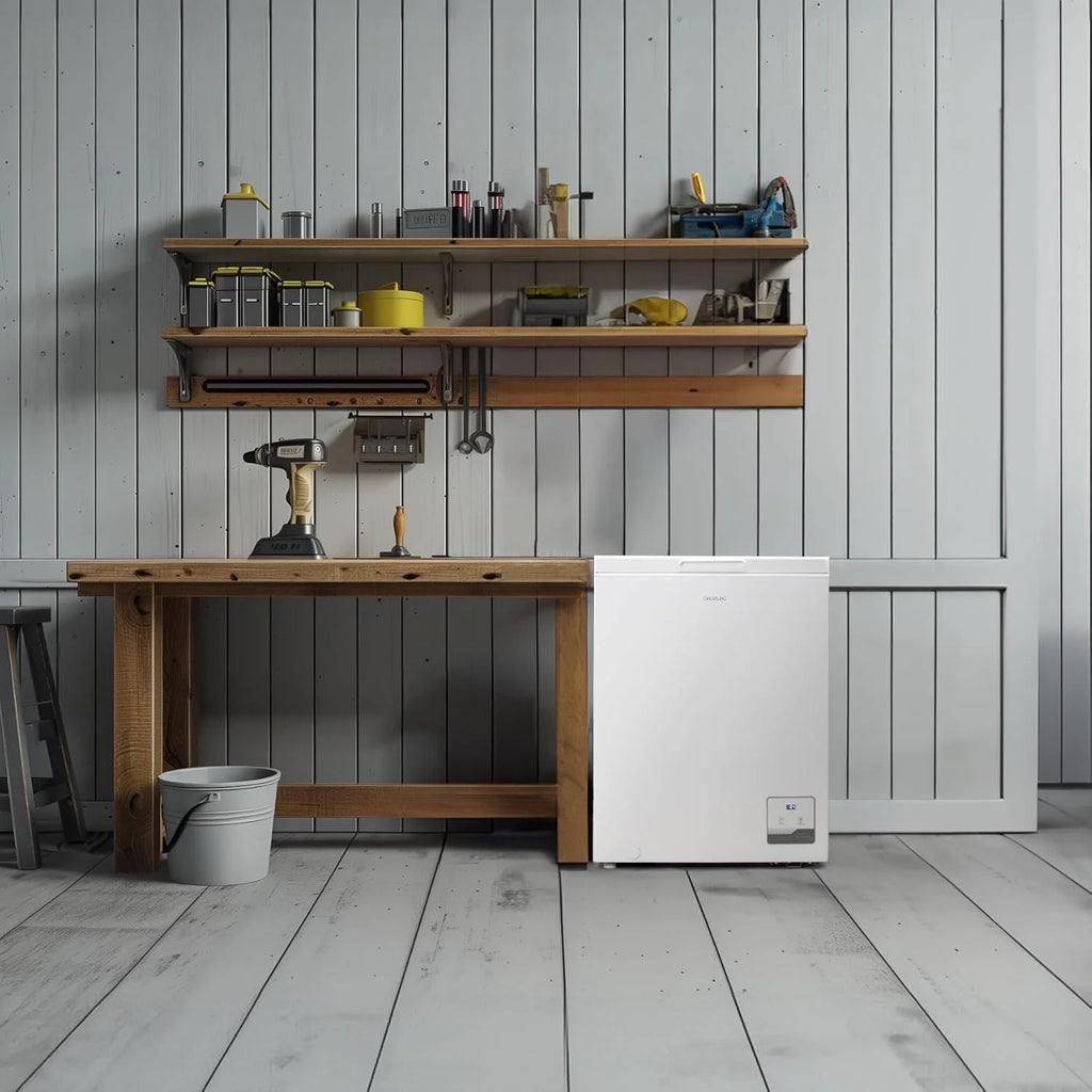 Cecotec Congelador Horizontal Bolero CoolMarket Chest 142 White E, Capacidad 142 L, Modo Inverter Plus, Dual Fuction, Fast Freezing, Cesta Interior, Control Electrónico, Clase E