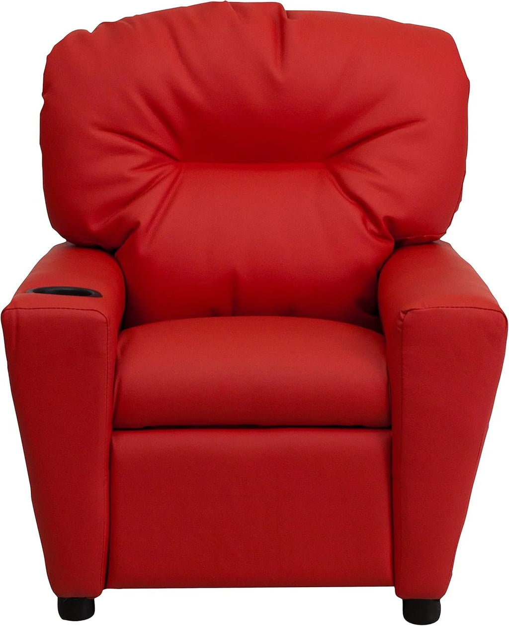 Flash Furniture Współczesny leżak dziecięcy z uchwytem na kubki, drewno, beżowy winyl, 66,04 x 53,34 x 53,34 cm