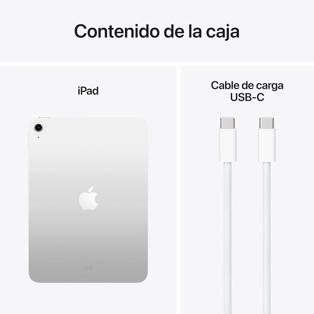 iPad de 11 Pulgadas: Chip A16, Modelo de 11 Pulgadas, Pantalla Liquid Retina, 128 GB, Wi Fi 6, cámaras Frontal y Trasera de 12 Mpx, Touch ID, autonomía para un día Entero – Plata