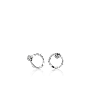 Pendientes aro diseño envolvente con circonita