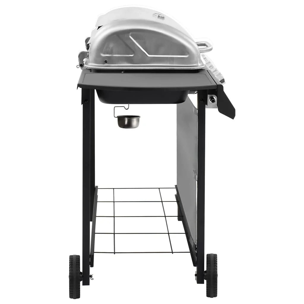 Barbacoa De Gas Con 6 Fogones Negro Y Plateado Vidaxl