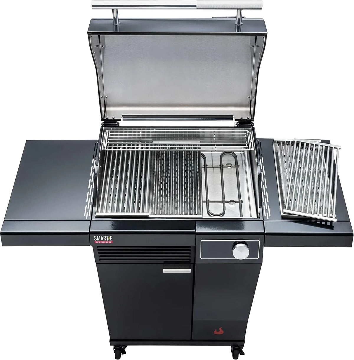 Char-Broil Barbacoa Eléctrico SMART-E - Barbacoa con E-POWER 90-370°C, control preciso de temperatura, función de limpieza - Óptimo para cocinar al aire libre, jardín y patio