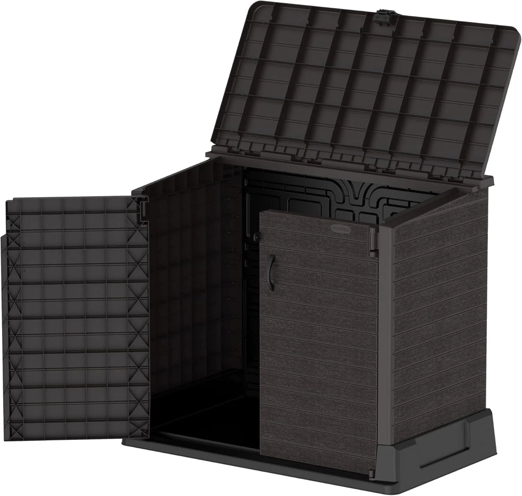 Duramax - Arcón cubre cubos exterior - 850 L - PVC - color marrón