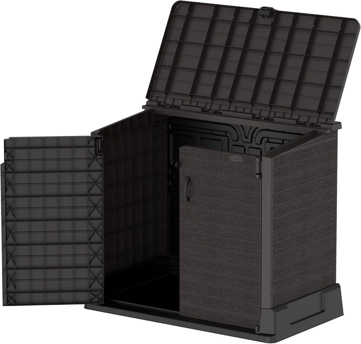 Duramax - Arcón cubre cubos exterior - 850 L - PVC - color marrón