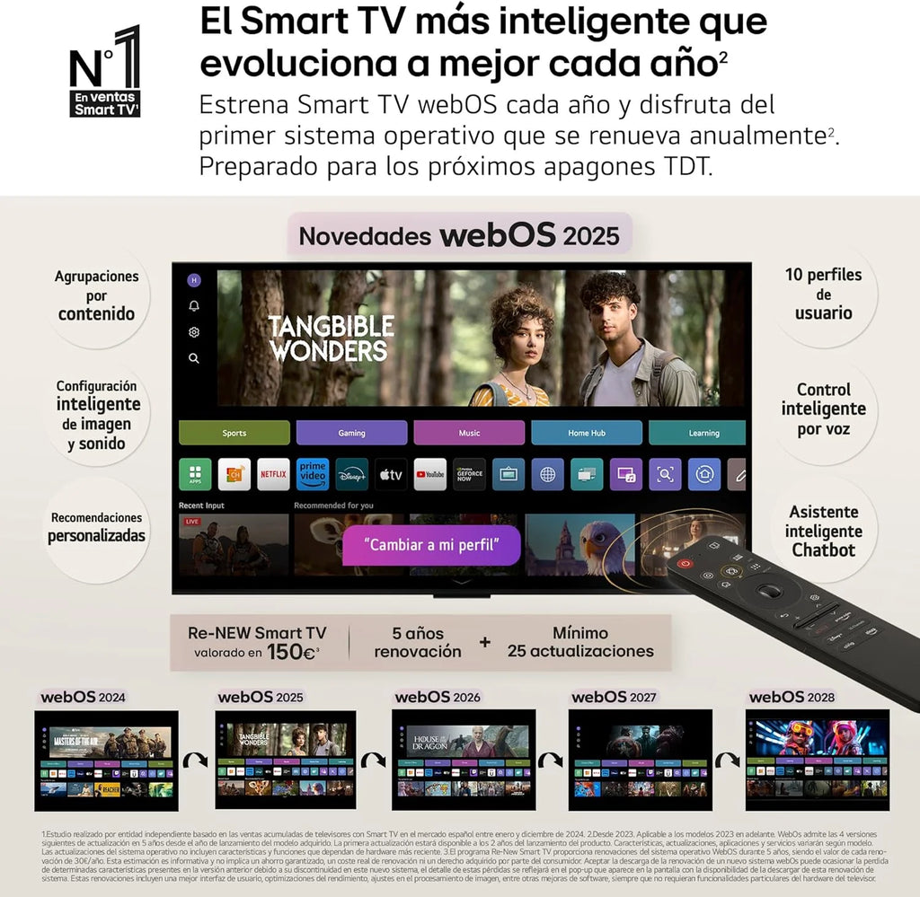 43NANO80A6B - TV 43", 4K NanoCell, Smart TV, LED IA, WebOS 25, Procesador Potente e Inteligente, Super Upscaling, Dolby Digital Plus, Alexa/Google Assistant, Negro