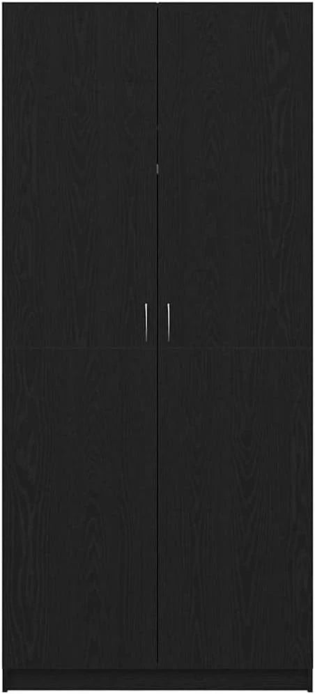 vidaXL Armario Roble Negro 90 x 52 x 200 cm Madera contrachapada, Almacenaje Moderno para Sala, Armario Rectangular, Organizador eficiente, solución Chic y ahorradora de Espacio