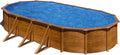 Piscina de Acero Elevada,Ovalada con Aspecto Madera. Piscinas Desmontables para Jardín. 730 x 375 x 120 cm - Piscina Gre KIT730W Pacific.