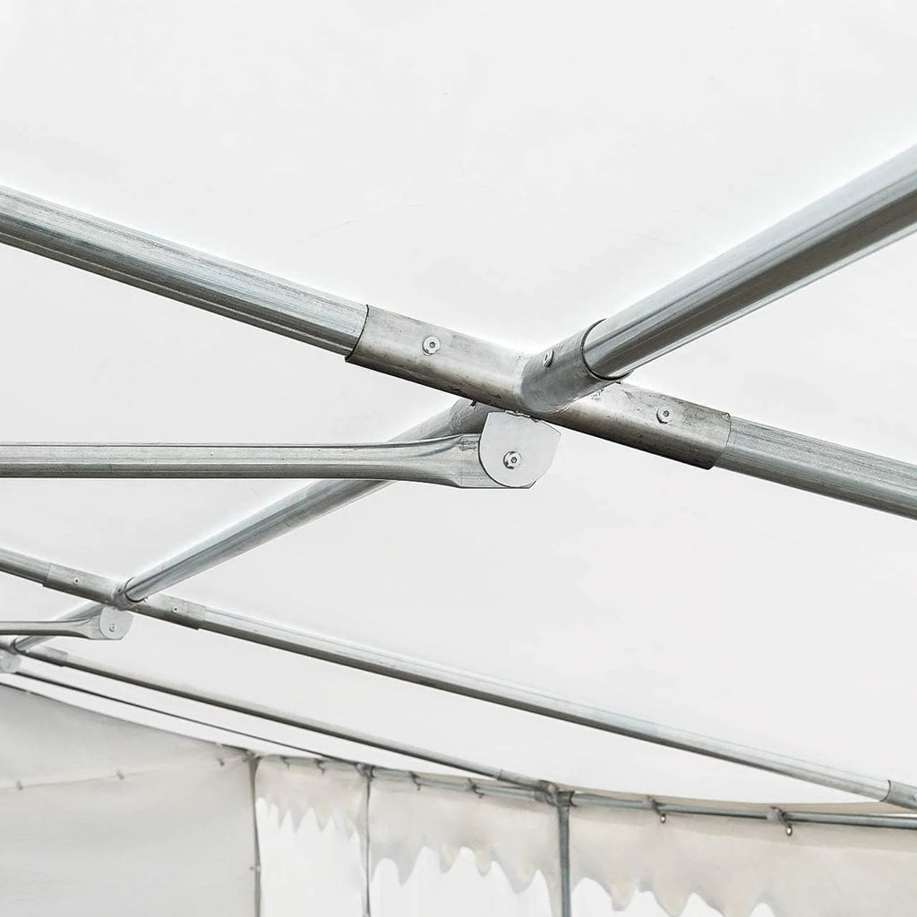 TOOLPORT Carpa almacén 5x10 m PVC 750 N Impermeable Gris Carpa de Almacenamiento con Base Reforzada