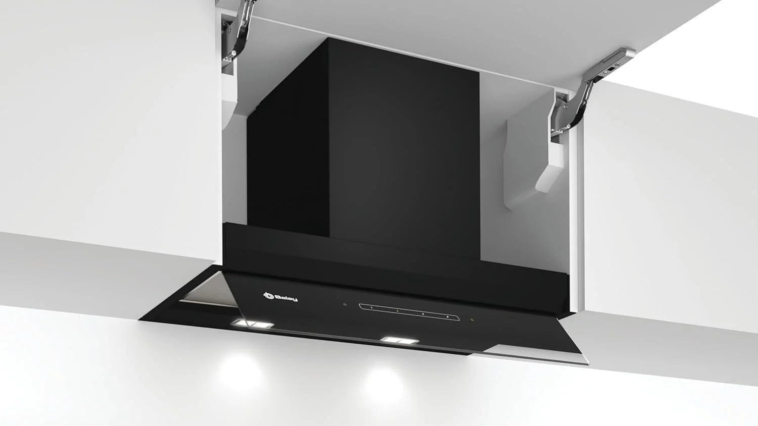 Balay – Campana Extractora Decorativa Integrable, 60 cm de ancho, 4 potencias de extracción, Instalación en Salida de Humos o Recirculación, Negro, 3BD967GN
