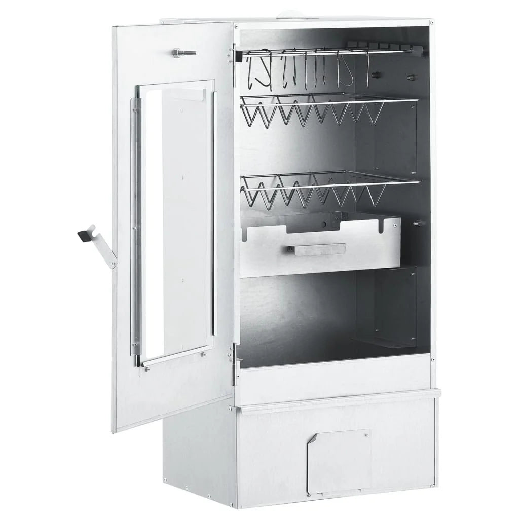 Horno Ahumador De Barbacoa Con Mesa Acero Galvanizado Vidaxl