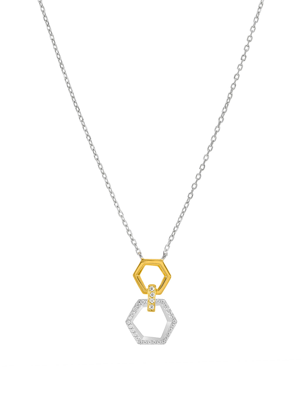 Collar Hexagonal plata