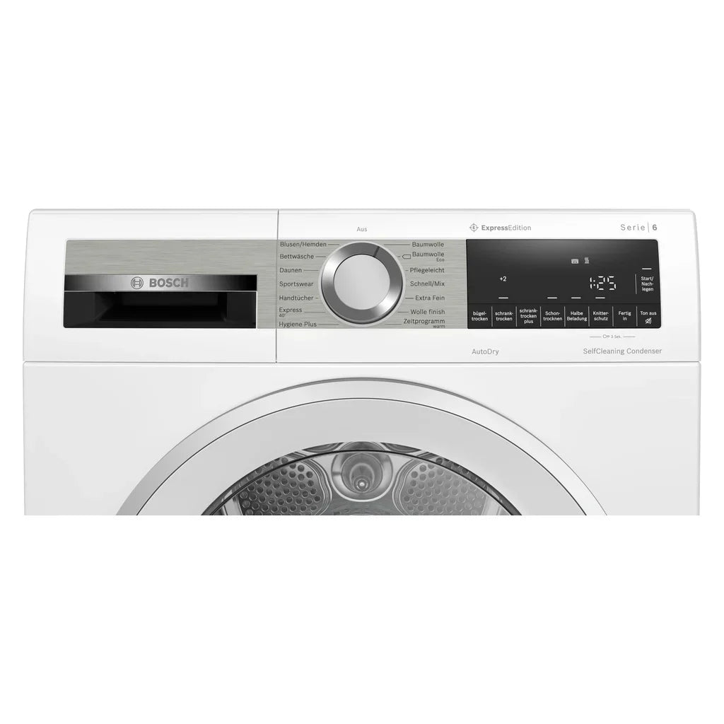2026 Secadora de bomba de calor Bosch Serie 6 WQG235DH0 8 kg blanco A+++