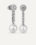 Pendientes circonitas EXCELEN STAR CUT y perla de concha