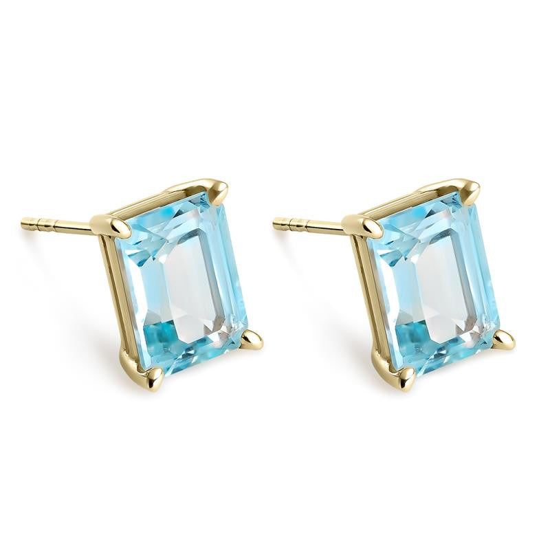 Pendientes topacio azul oro 18k