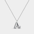 Collar con inicial «A» con volumen, plata y linea de circonitas