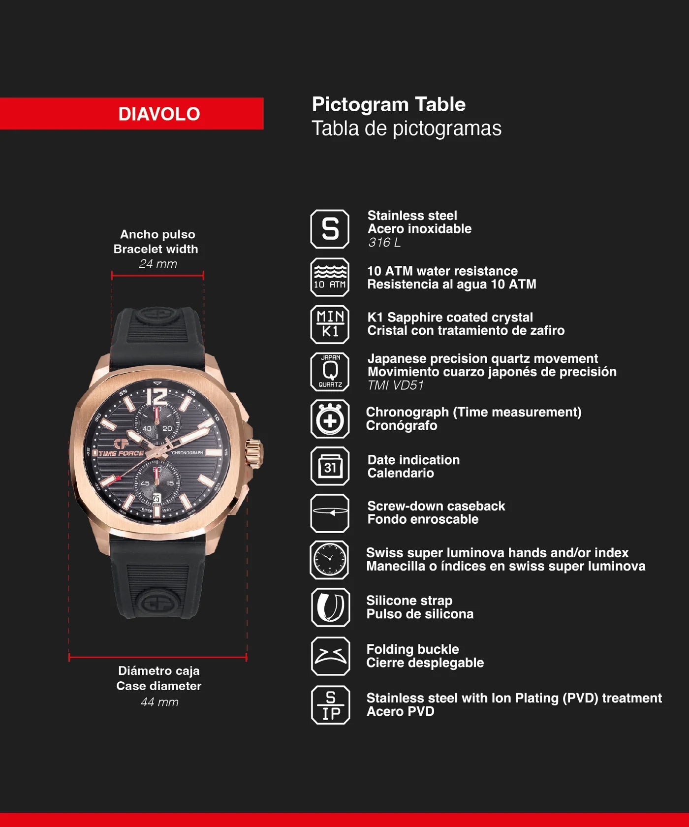 Reloj caballero DIAVOLO