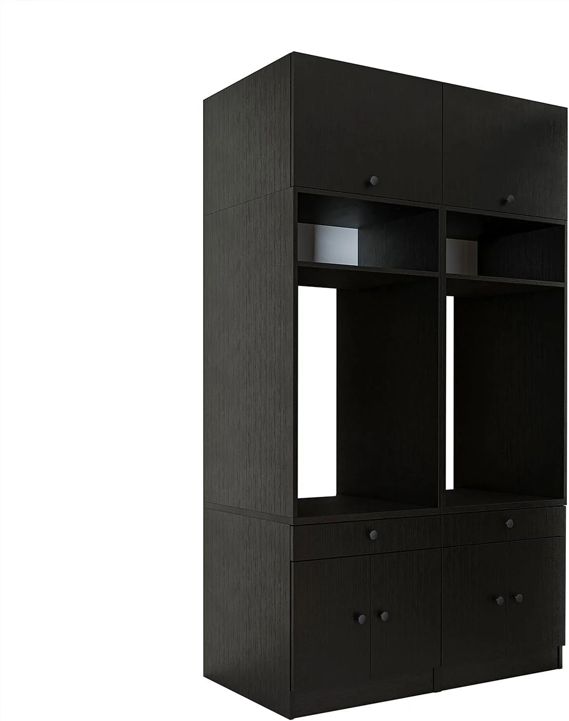 • Armario para lavadora con placa extraíble • Ahorro de espacio • Práctico • Ideal para lavadero (roble negro, 2 x armarios + 2 x accesorios (230 cm de alto)