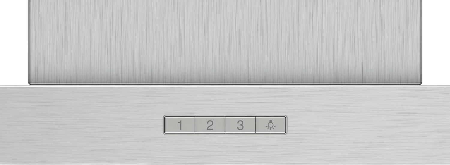 Bosch - Campana Extractora Decorativa de Pared, 90 cm, Serie 2, Control Mecánico, Iluminación LED, Acero Inoxidable, DWB96BC50