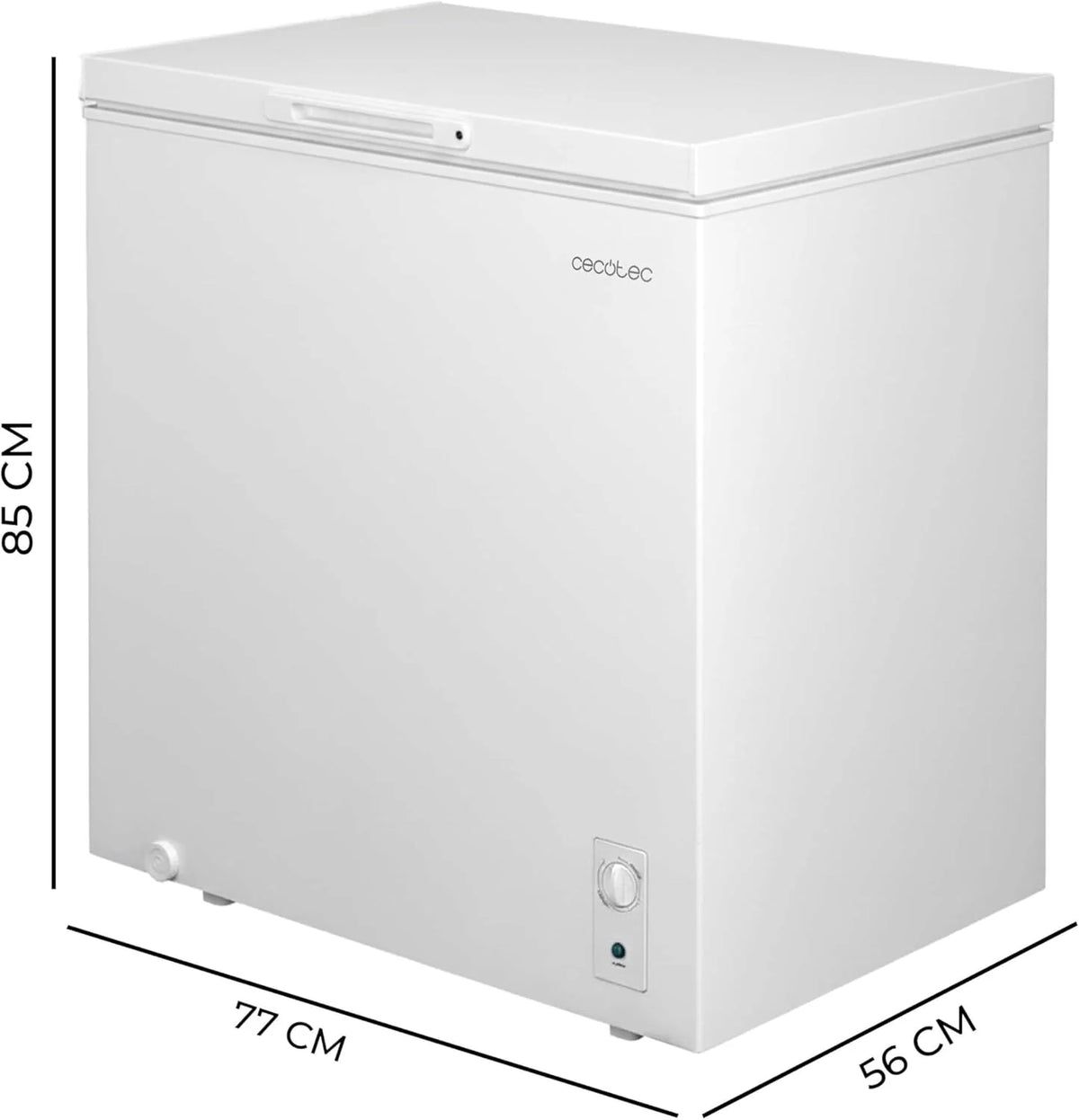 Cecotec Congelador Horizontal 198L Bolero CoolMarket Chest 198M White D. Cesta con Asas, Control Mecánico LED, UltraContact D-Cool, Dual Function, Puerta ZeroG (80º-30º), Fast Freezing, Compacto