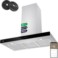 CIARRA CBCS9102 Campana Extractora 90 cm Clase A+++ 650 m³/h WIFI Control Táctil 4 Velocidades Evacuación al Exterior y Recirculación Interna por Filtro de Carbón CBCF003