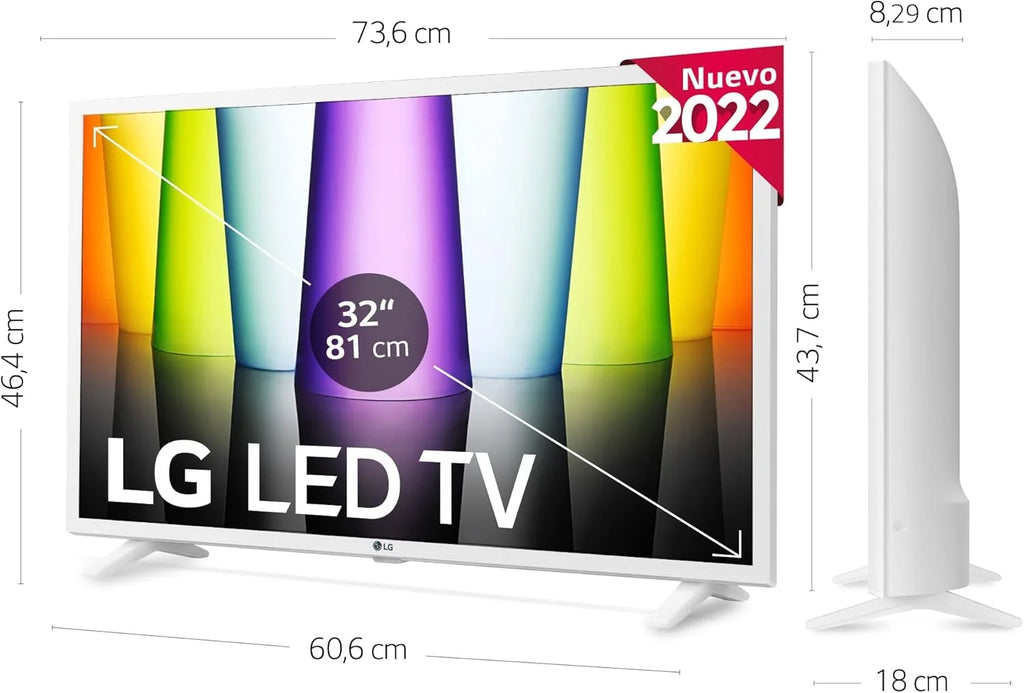 Televisor 32LQ63806LC - Smart TV webOS22 32 Pulgadas (81 cm) FHD, Procesador de Gran Potencia a5 Gen 5, Compatible con formatos HDR 10, HLG, HGiG