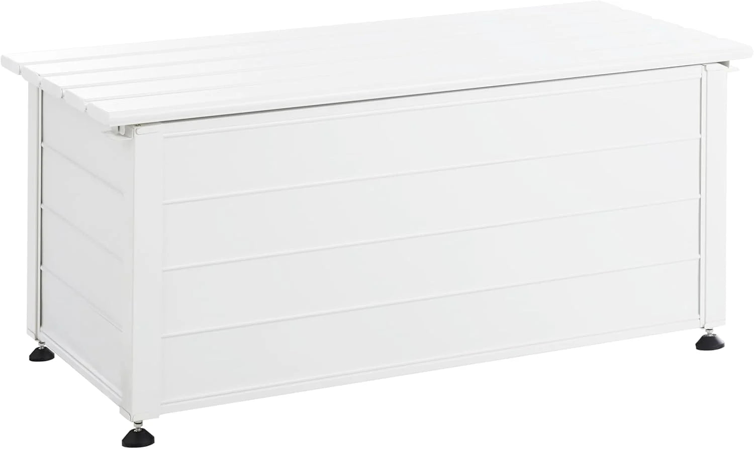 Beliani Arcón para exterior de aluminio mueble de almacenaje de jardín blanco 113 x 50 cm Campalto