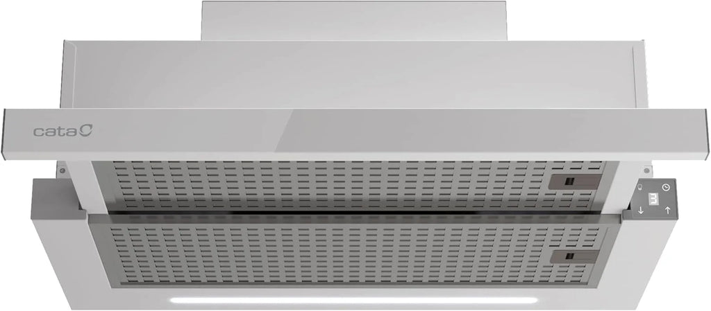 Cata Campana Extractora TFH 6830 GWH 6 Niveles de Extracción Panel de Control Táctil Nivel Sonoro 46 db Motor Extra Silencioso Iluminación LED Interior Blindado Fácil Limpieza Ancho 60 cm Color Blanco