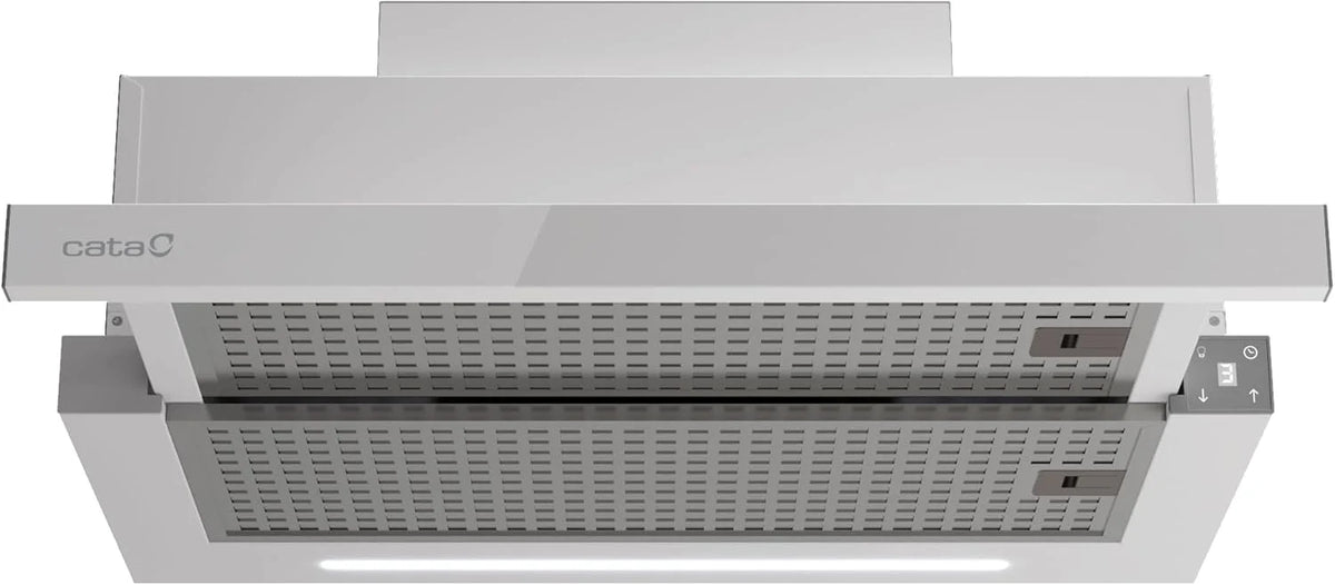 Cata Campana Extractora TFH 6830 GWH 6 Niveles de Extracción Panel de Control Táctil Nivel Sonoro 46 db Motor Extra Silencioso Iluminación LED Interior Blindado Fácil Limpieza Ancho 60 cm Color Blanco