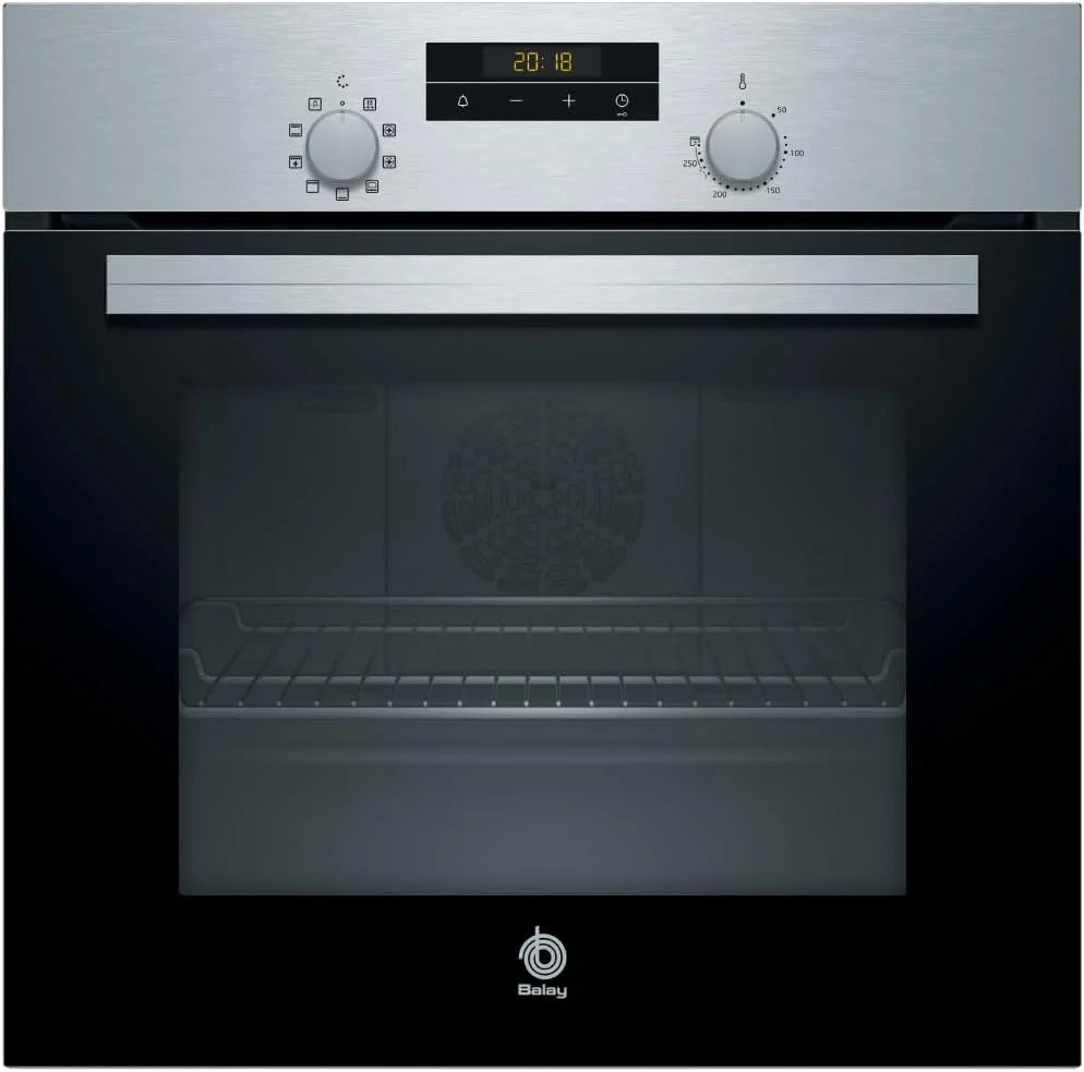 Balay Horno Multifunción, 60 cm de ancho, Control Comfort, Precalentamiento Rápido, 7 funciones, Negro/Acero inoxidable, 3HB2030X0
