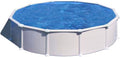 Piscina de Acero Elevada,Redonda con Aspecto Acero Blanco. Piscinas Desmontables para Jardín 550 x 132 cm - Piscina Gre KITPROV508 Atlantis.