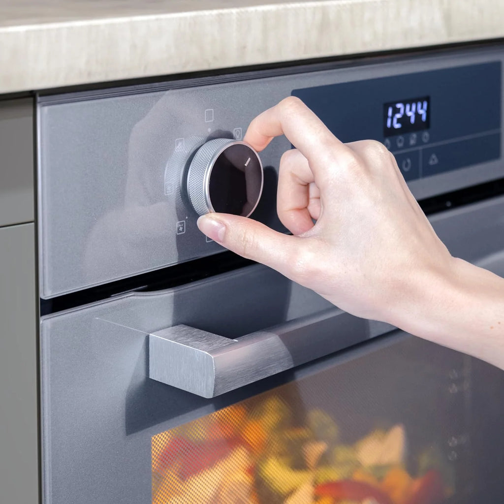 Cecotec Horno Multifunción Integrable 60cm Bolero Hexa M226000 Glass Grey A. 2800W, 72L, 7 Funciones, Modo Grill, Fan Assisted Grill, Modo Convección, Defrost, Steam Base X2, Steam EasyClean y Assist