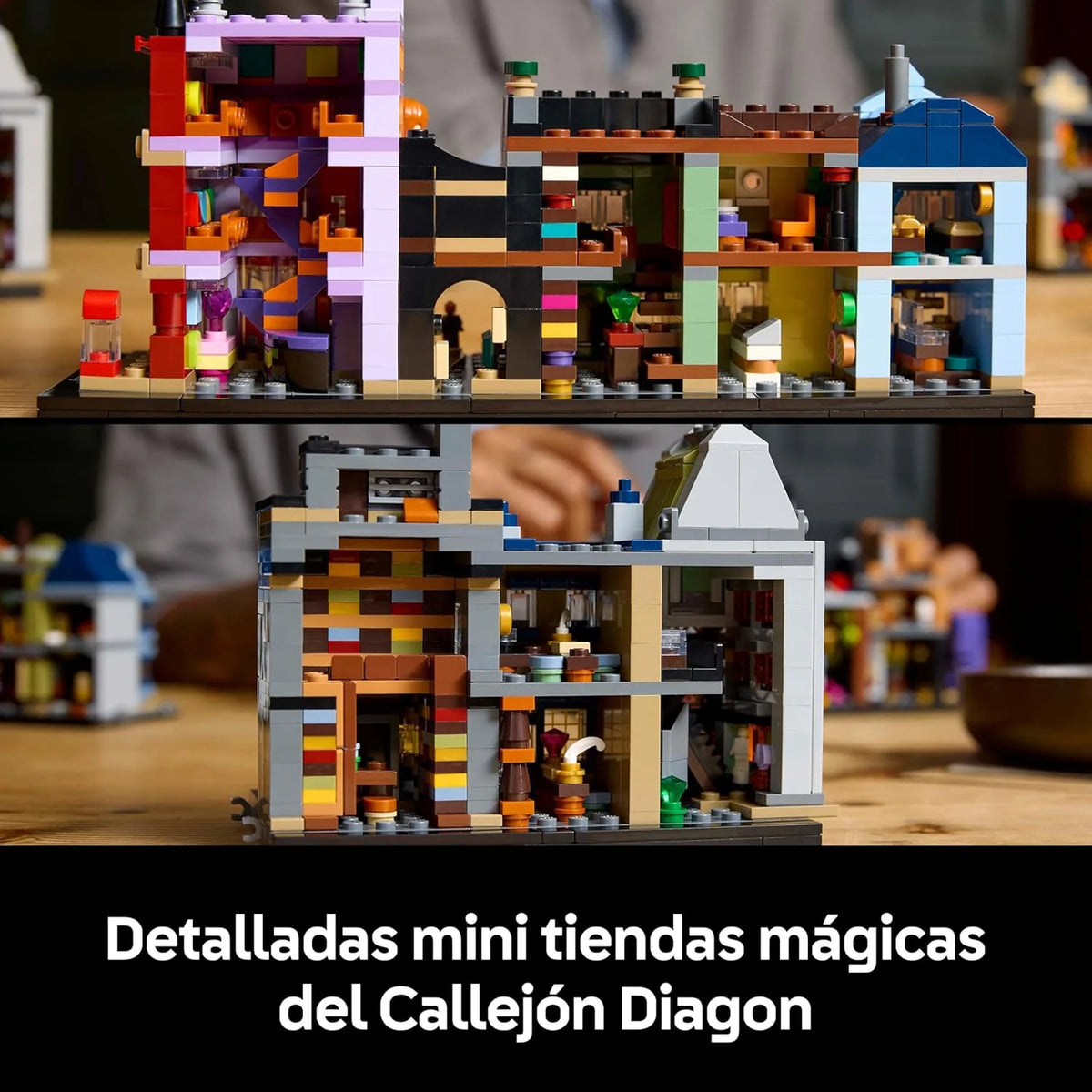 Harry Potter Tiendas Mágicas del Callejón Diagon Maqueta para Adultos y 12 Micro Figuras de Colección, Autobús Noctámbulo, Regalo para Mujeres y Hombres, Decoración Dormitorio, Set de Magia 76444