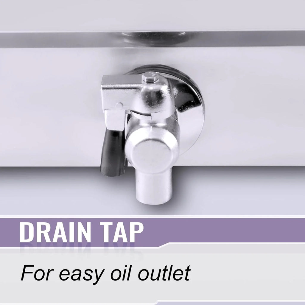 Freidora eléctrica Inox 16L Profesional Comercial, 3000W Acero Inoxidable Freidora con grifo