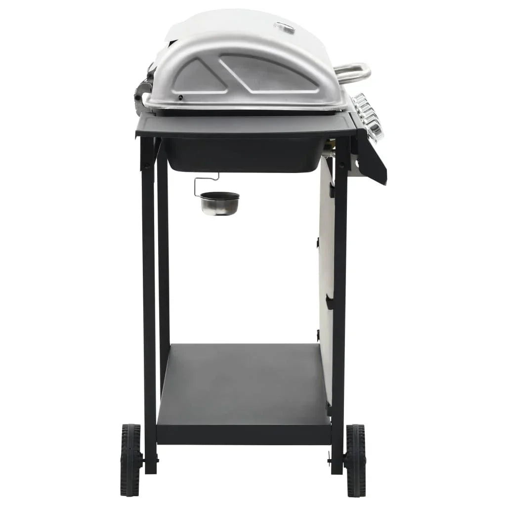 Barbacoa Portátil De Gas Con 6 Zonas Plateada Acero Inoxidable Vidaxl