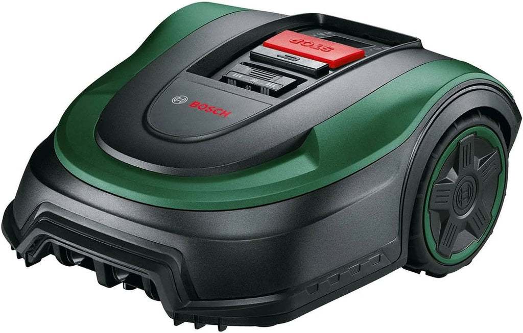 Bosch Robot cortacésped Indego S+ 500 (con batería de 18 V y función de aplicación, base de carga incluida, ancho de corte de 19 cm, para áreas de césped de hasta 500 m² y en caja de cartón)