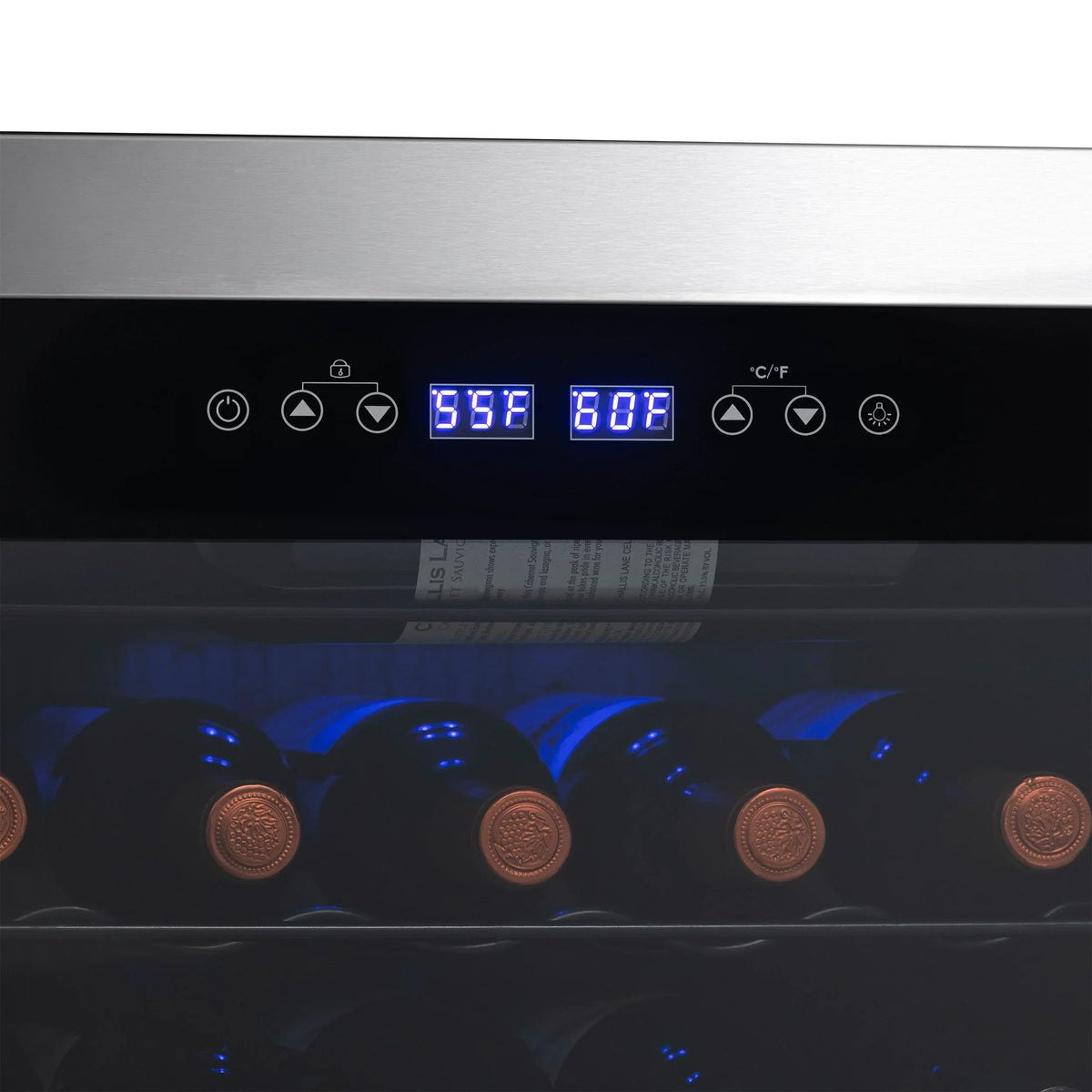 2026 Refrigerador de Vinos Independiente Newair® – 28 Botellas (48 cm), Doble Zona, Acero Inoxidable