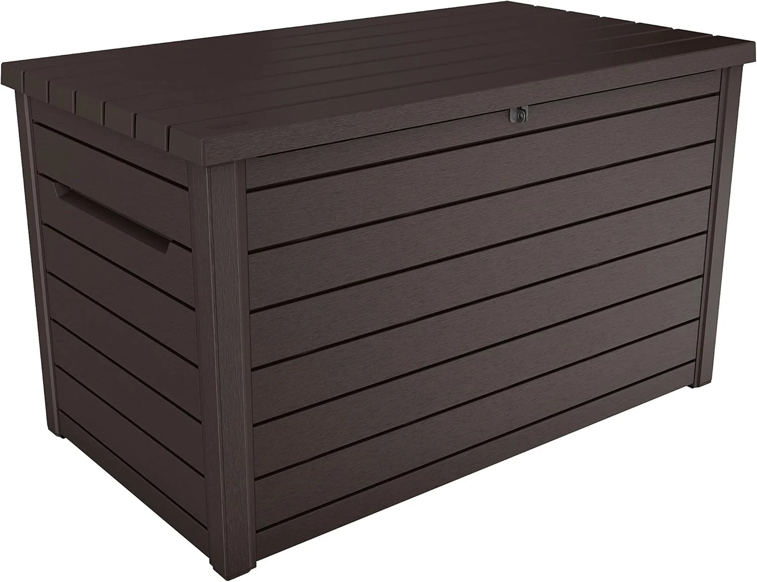 Keter Ontario - Arcón exterior, Baúl almacenaje, Capacidad 870L, Resina, Color Marrón, Ordenación jardín y terraza, 147 x 83 x 86 cm