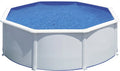 Piscina de Acero Elevada,Redonda con Aspecto Acero Blanco. Piscinas Desmontables para Jardín 350 x 120 cm - Piscina Gre KIT350ECO Fidji.