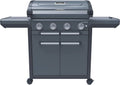 Campingaz Barbacoa de gas Serie 4 Premium S, parrilla de gas con 4 quemadores de acero inoxidable de 13,6 kW, 1 quemador lateral, tapa, termómetro, InstaClean Aqua, sistema modular culinario, cocina