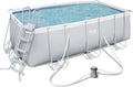 BESTWAY 56456 - Piscina Desmontable Tubular Power Steel, Depuradora de cartucho de 2.006 litros/hora, 412x201x122 cm