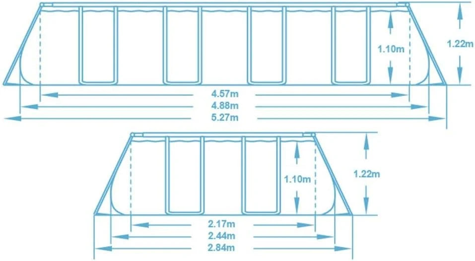 Bestway Juego de Piscina Rectangular de 16' x 8' x 48"/4.88 m x 2.44 m x 1.22 m
