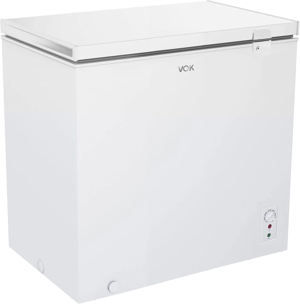 VOK Congelador Horizontal 194 L Ancho 81,8 cm - Función Dual, Congelación Rápida, Luz LED, Bloqueo de Seguridad, Autonomía de 23 h, Blanco