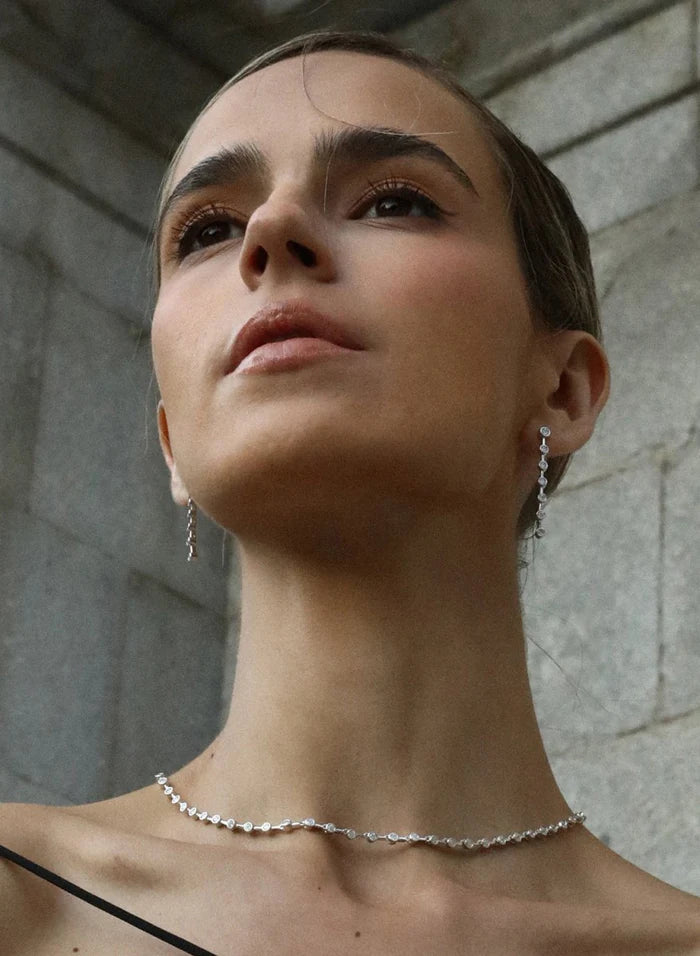 Collares fiesta cortos con circonitas pequeñas