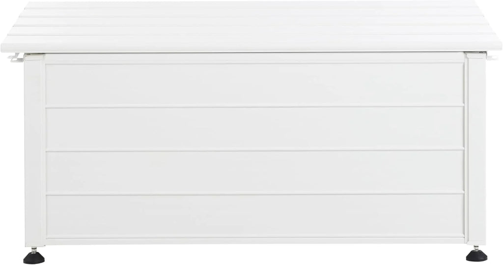 Beliani Arcón para exterior de aluminio mueble de almacenaje de jardín blanco 113 x 50 cm Campalto