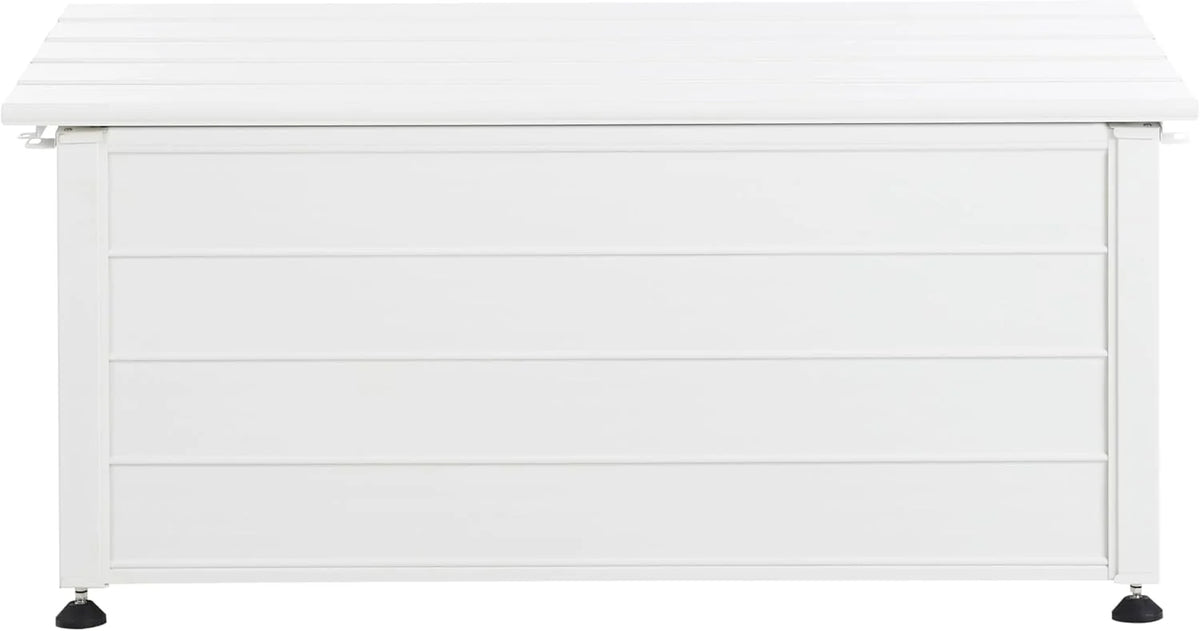 Beliani Arcón para exterior de aluminio mueble de almacenaje de jardín blanco 113 x 50 cm Campalto