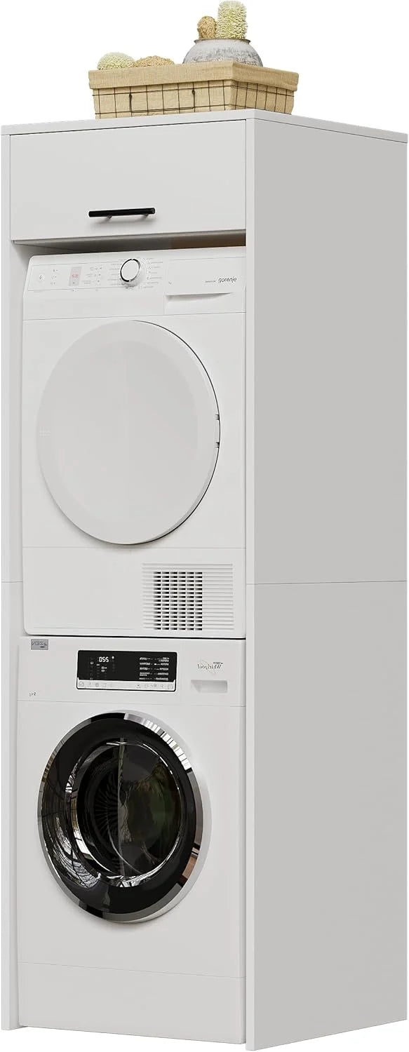 MSFE Armario para Secadora y Lavadora,Mueble Lavadora con Espacio de Almacenamiento,Estantería Organizador de Baño,Estantería para Cuarto de Baño,200 * 65 * 65 CM,Enviado en 2 Paquetes