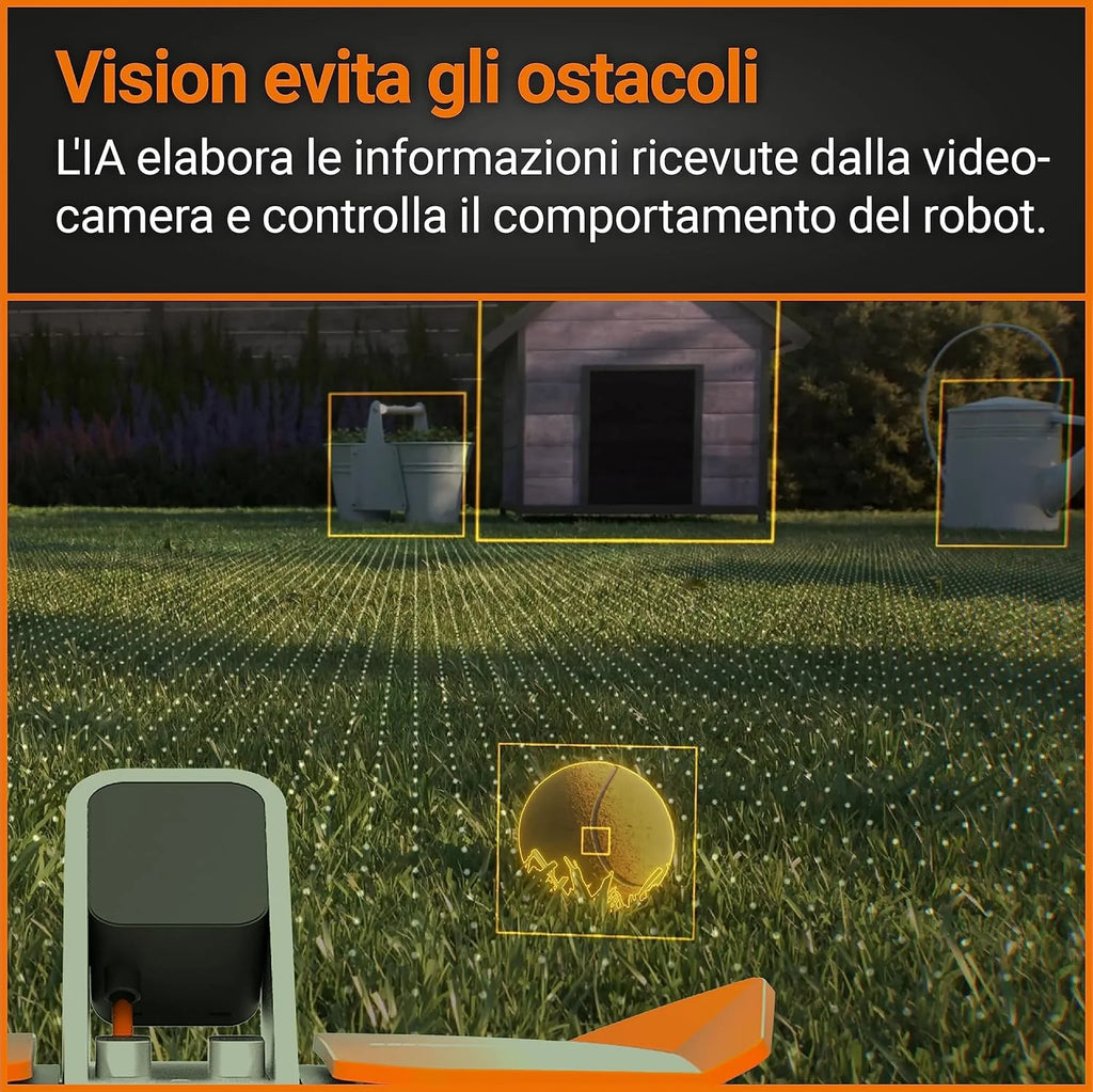 WORX Landroid Vision M550 WR205E Robot cortacésped para Jardines de hasta 550 m² – Robot cortacésped Inteligente sin Cable de limitación – WiFi y Bluetooth – prevención Activa de obstáculos con