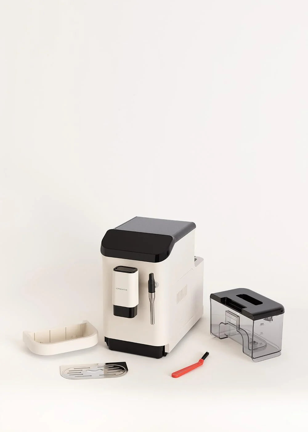 CREATE / THERA MATIC TOUCH/Cafetera superautomática blanco roto / 20 bar, tanque 1,5l, depósito para granos de café de 180g, brazo vaporizador, panel de control táctil, función autolimpieza, 1350W