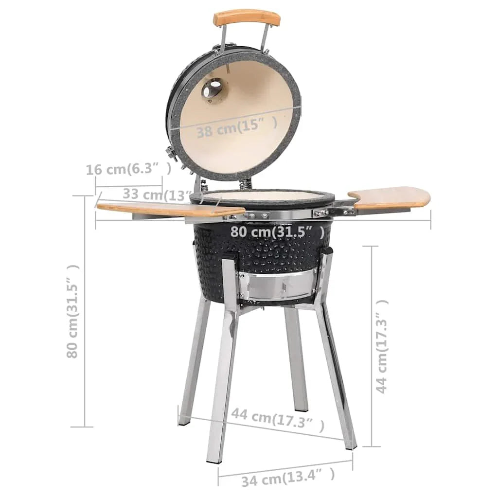 Kamado Barbacoa Parrilla Y Ahumador Cerámico 81 Cm Vidaxl